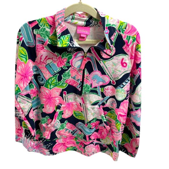 Lilly Pulitzer Girls L (8-10) Long Sleeve Honda Classic Popover Jacket Pullover - Picture 1 of 4